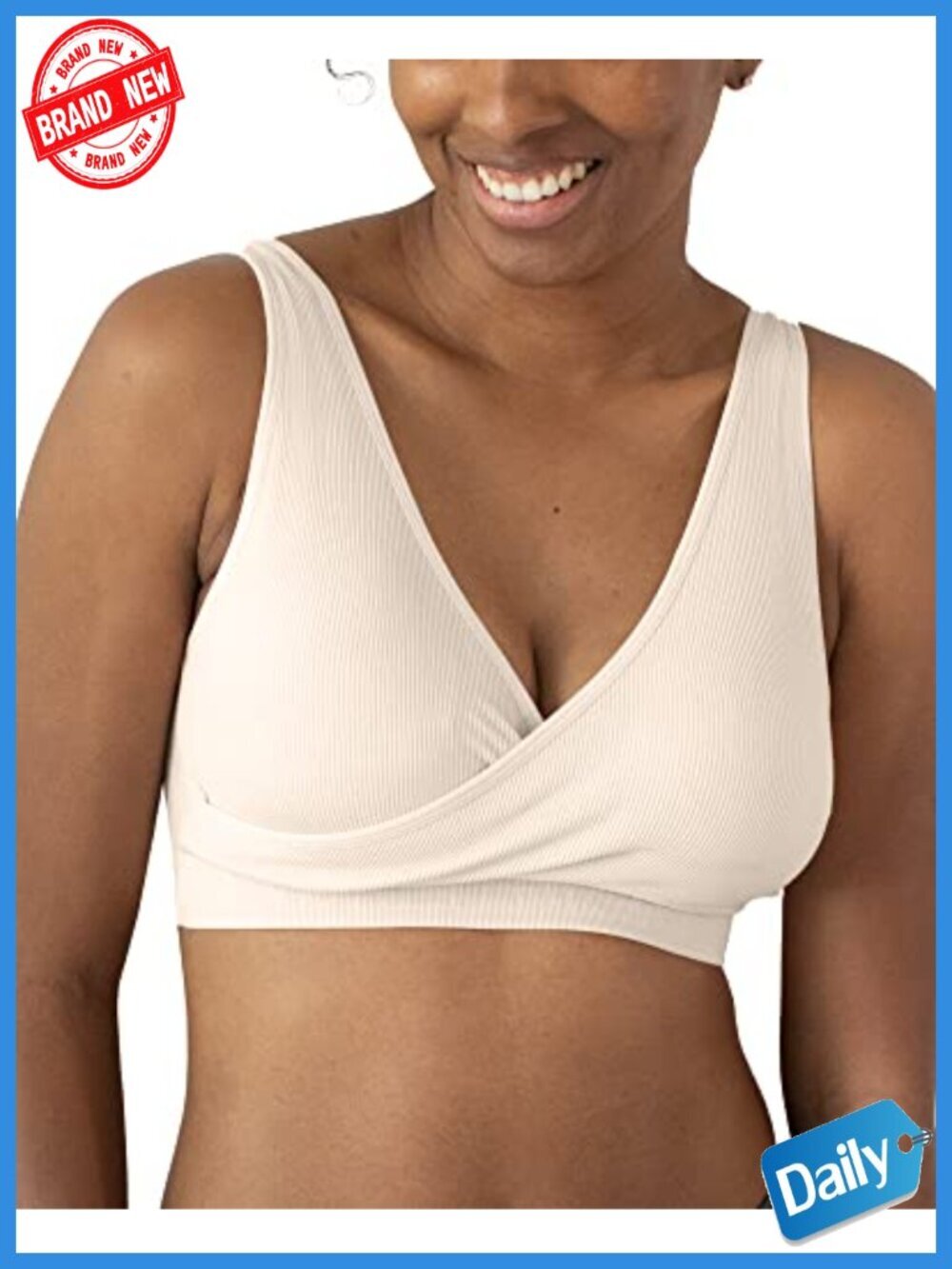 Wireless Crossover Nursing Bra Adjustable Removable Pads Maternity